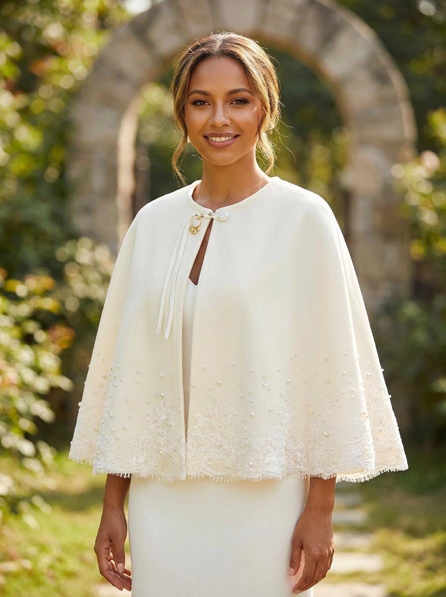 boleros for bridesmaid dresses Lace Wedding Bolero Ivory Lace main image 1