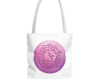 Chakra Tote Bag | Spirituele Tote Bag 33×33 cm | Handgeschilderd ontwerp | Yoga & Meditatie Tas | Mindfulness Cadeau