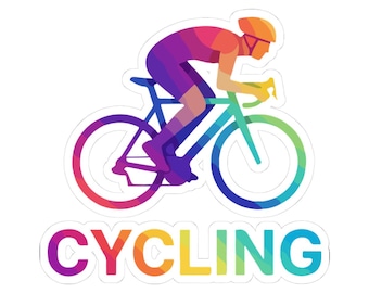 Rainbow Cycling Sticker | Kiss-Cut Sticker