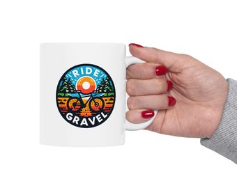 Ride Gravel Bike Bicycle Design Mug | Environmental Conservation Ceramic Mug