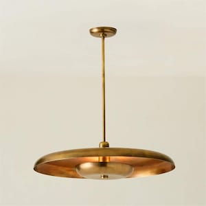 Mid Century Antique Light Modern Aged Brass/Polished Nickel Pendant Ceiling Light Chandelier
