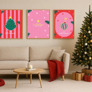 Christmas Print Set of 3 | Printable Holiday Wall Art image 4