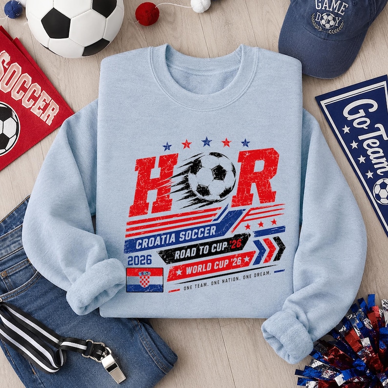 Koszulka Croatia Soccer World w kolorach vintage Comfort, Koszulka Croatia Soccer World w kolorach vintage Comfort, Mistrzostwa Świata 2026 zdjęcie 4