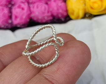 Sterling Silver Rope Ring • Handmade Twisted Stacking Band