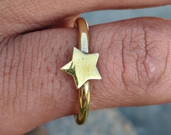Minimalist Gold Star Ring – Celestial Band, Everyday Boho Jewelry