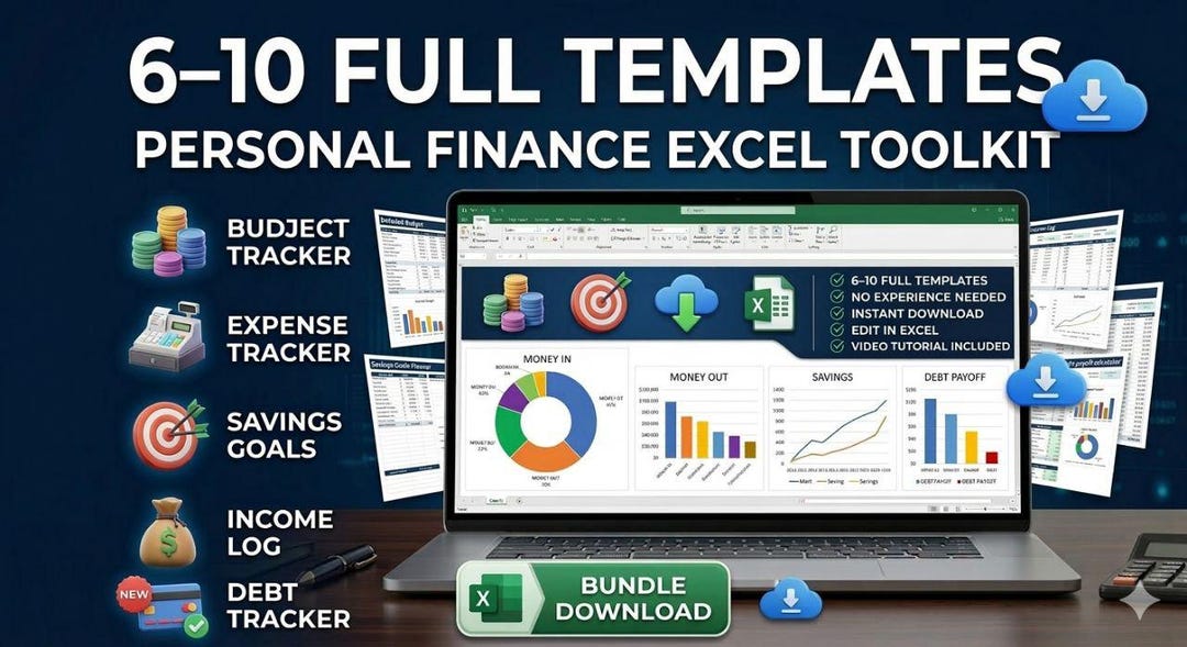 9 Personal Budget Spreadsheet Bundle |excel Mini Finance Toolkit - Etsy