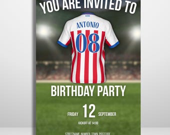 Editable Football Birthday Invitation - Atletico Madrid-inspired (digital download)