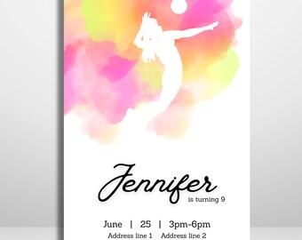Editable Volleyball Birthday Invitation | Printable Party Template and Digital Invite