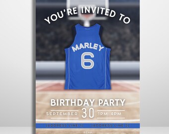 Dallas Mavericks themed Basketball Invitation Template – Editable sports Birthday Party Invite – Digital Download