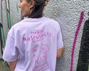 Fragile Masculinity Shirt | Queer Feminist Shirt | FLINTA* Pride Shirt | Sustainable Organic Cotton Shirt | LGBTQ+ Gift | Lavender