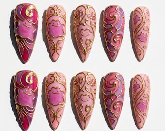 Handpainted - Anime 3D Glass Bundle - Press On Nails