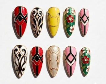 Handpainted - Kawaii Gamer 3D Art - Press On Nails