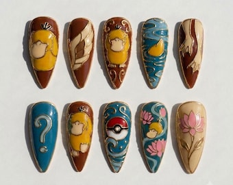 Handpainted - Yellow Duck Anime 3D - Press On Nails