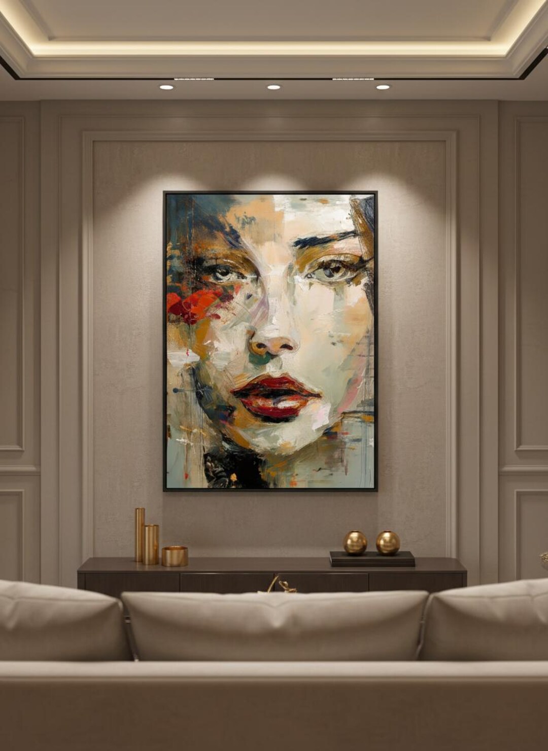Modern Abstract Woman Portrait Printable Wall Art - Etsy