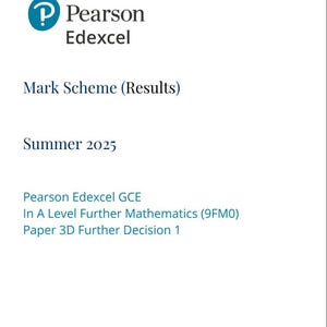 2025 Pearson Edexcel A Level Further Mathematics Paper 3d and Mark ...