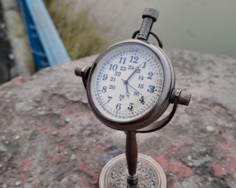 Personalized Brass Desk Clock – Nautical Anniversary Gift