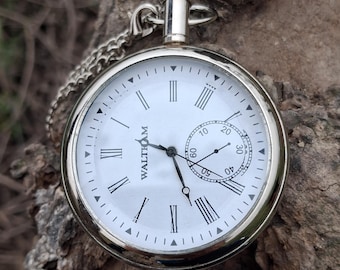 Handcrafted Brass Pocket Watch with Chain – Antique Style Timepiece