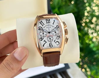Reloj Franck Muller Cintrée Curvex con fase lunar / Oro rosa Reloj automático de lujo para hombre