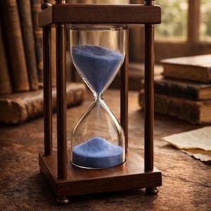 Sablier en bois fait main – Sablier bleu ciel de 5 minutes