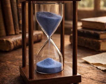 Handgemachte Sanduhr aus Holz - 5-Minuten Sanduhr Himmelblau