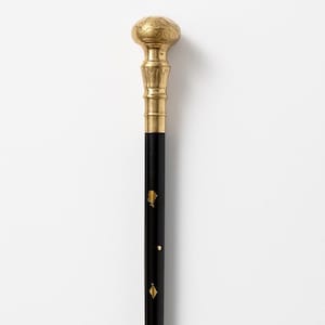 Victorian Brass Knob Walking Stick – Handmade Rosewood Cane