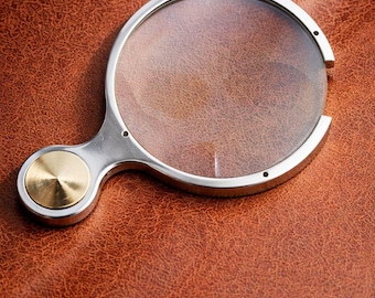 Handcrafted Brass and Steel Magnifying Glass – Vintage Desk Lens for Reading, Jewelry, Hobbies & Collectibles