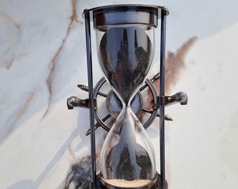 Brass Nautical Sand Timer with Compass | Vintage Maritime Decor