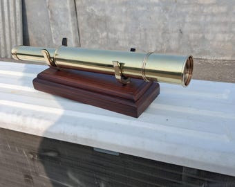 Personalized Brass Telescope, Victorian Nautical Decor, Three Draw Maritime Desk Accessory