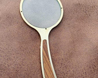 Personalized Brass Magnifying Glass – Vintage Wooden Handle 5X Desk Magnifier