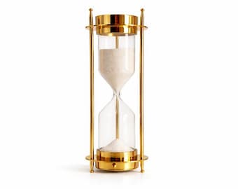 Brass Sand Timer with Compass – 48-Minute Vintage Hourglass