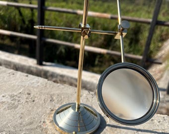 Brass Adjustable Magnifying Glass for Reading, Hobbies, and Desk Decor