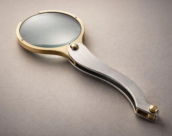 Vintage Brass Folding Magnifying Glass – Handmade Antique Style Reading & Collectors Loupe