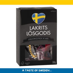Swedish Liquorice Pick & Mix Box – Lakrits Lösgodis Assortment – 300 g / 10.6 oz