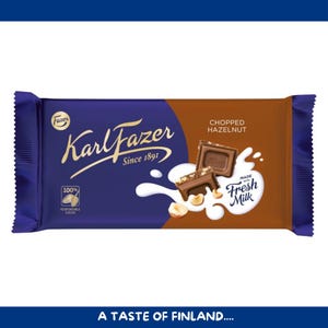 Karl Fazer Milk Chocolate with Chopped Hazelnuts – 145g (5.11 oz)