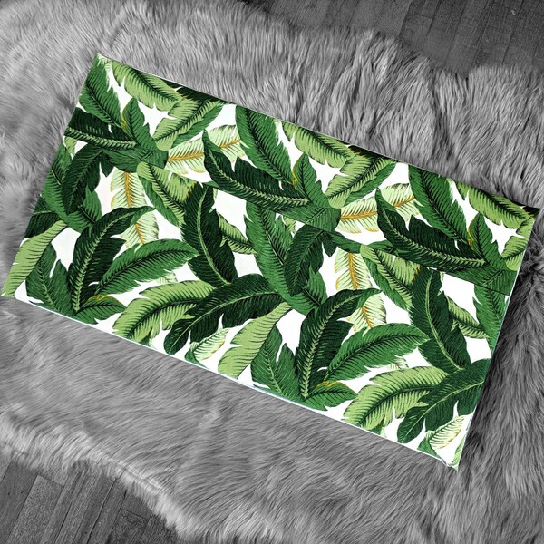 IKEA Bench Pad Slip Cover, Outdoor Green Tropical Jungle Print, Hemmahos, Stuva