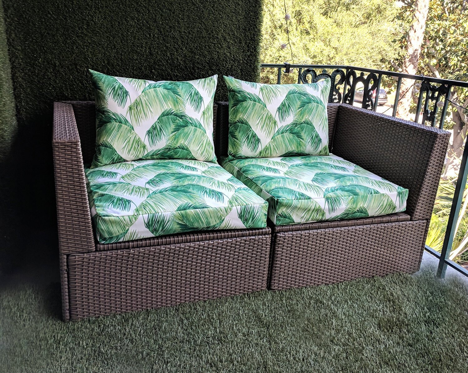 Tropical IKEA OUTDOOR Palm Leaves Slip Cover Ikea Cushion Etsy