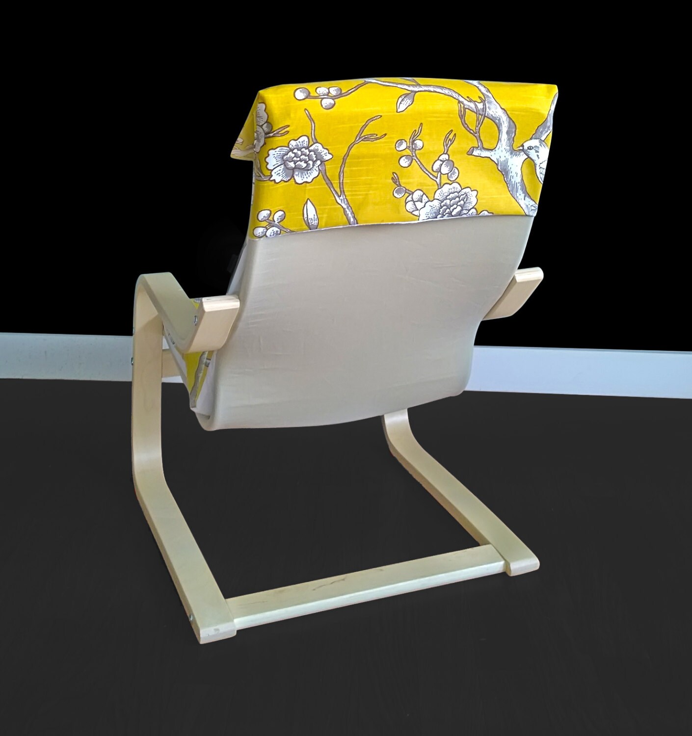 SALE Yellow Flower Print Children's Ikea Poang Chair Etsy
