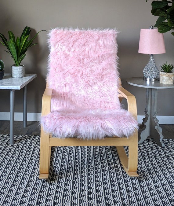 Pink Fur Ikea Poang Chair Cover Blush Faux Fur Ikea Poang Etsy