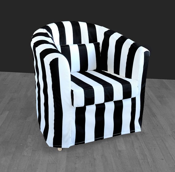 Ikea Tullsta Chair Cover Black White Stripe French Style Summer House Ikea Decor Outdoor Stripe Chair Cover Custom Chair Slip Cover
