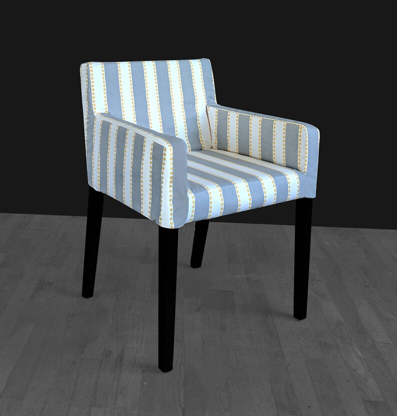 Ikea Nils Chair Slip Cover Gray Stripe Image 0