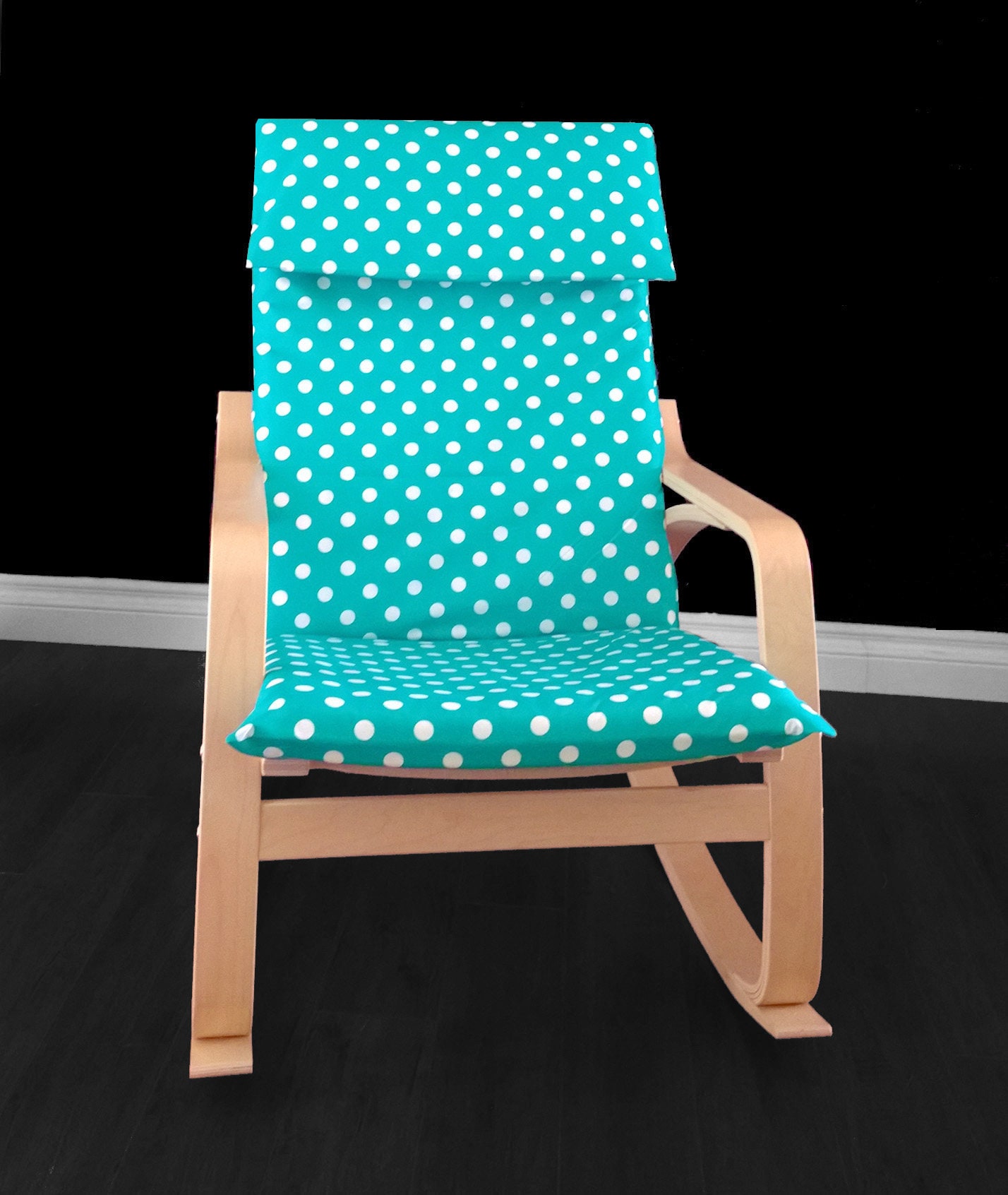 Turquoise Blue Polka Dot Poang Chair Cover