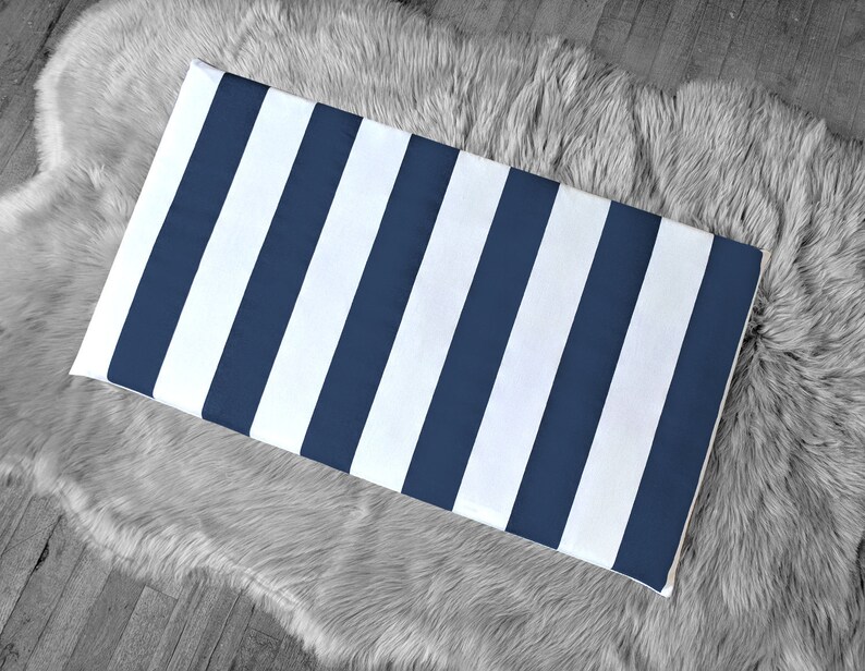 Ikea Stuva Bench Pad Slip Cover Navy Stripe Etsy