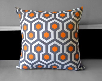 Orange Geometric Hexagon Pillow Cover 20" x 20"