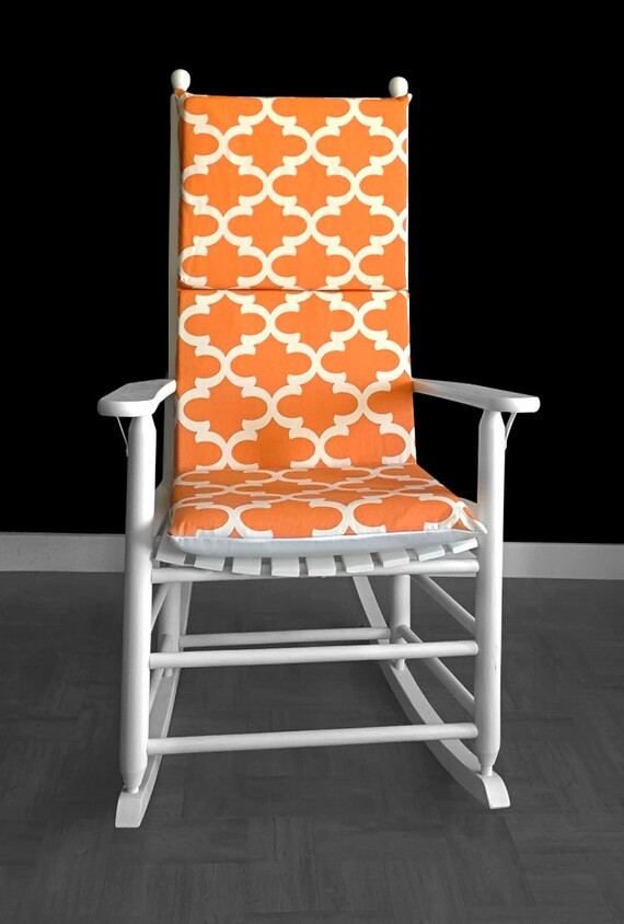 Orange Pattern Rocking Chair Cushion Etsy
