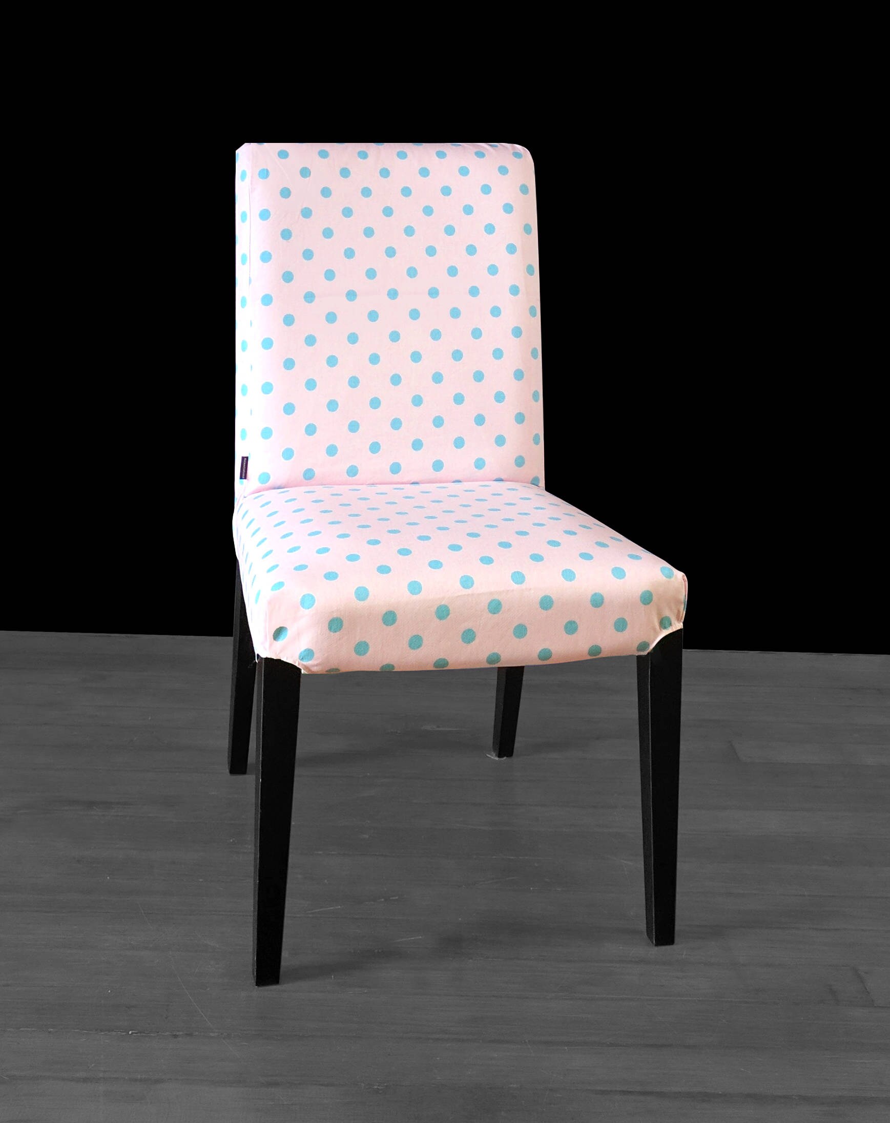 Pink Blue Polka Dot Henriksdal Dining Chair Cover Spotty