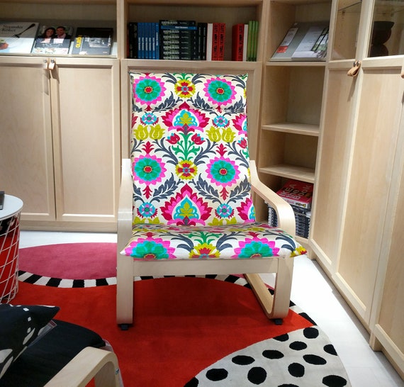 Ikea Poang Cushion Slipcover Psychedelic Flower Print Etsy