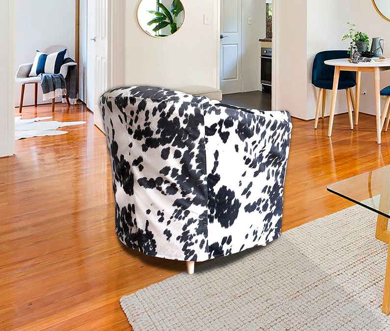 Ikea Tullsta Chair Slip Cover Black Faux Cow Hide Etsy