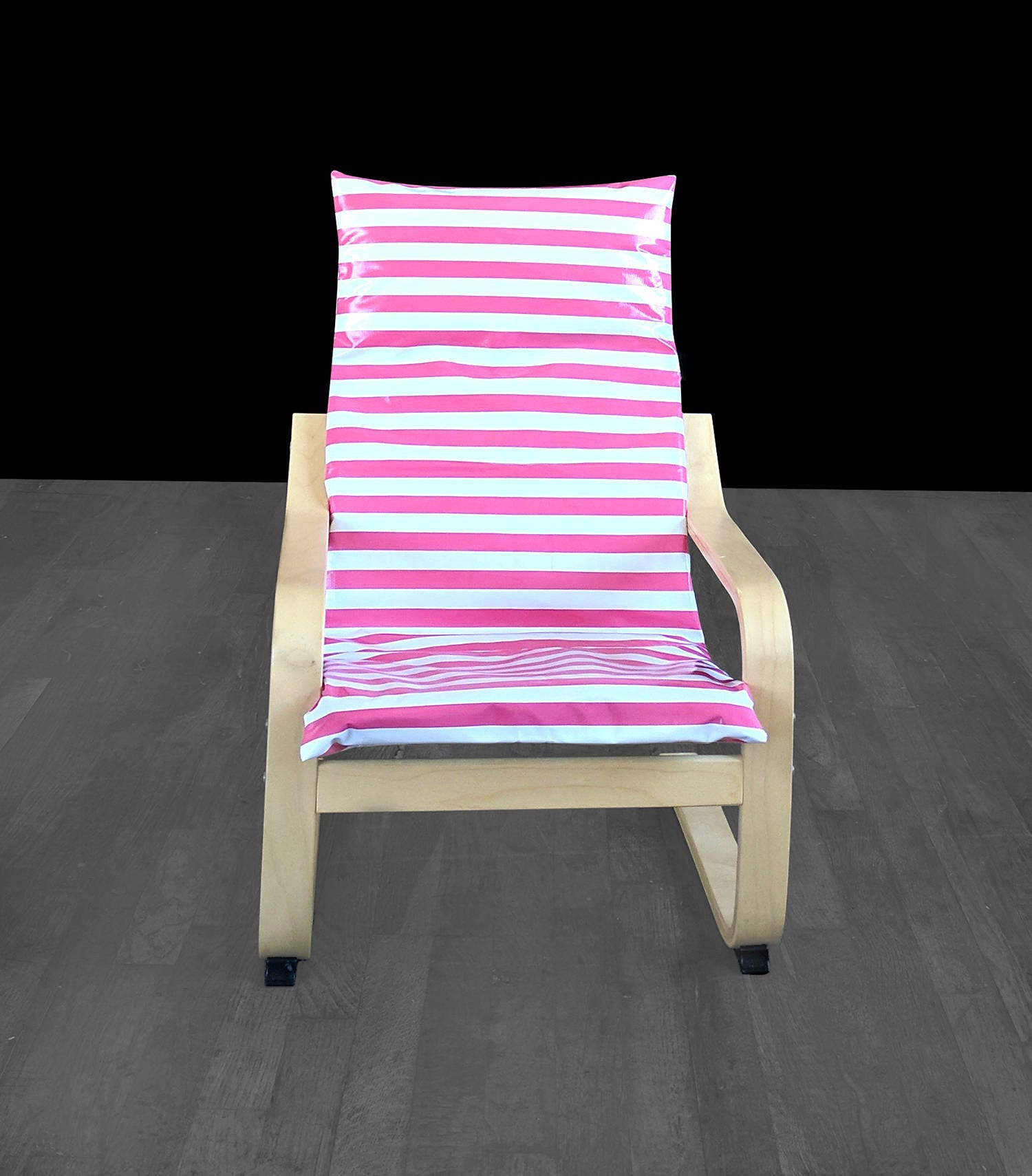 Wipeable Candy Pink Stripe Ikea Kids Poang Cushion Cover Etsy