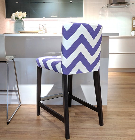 Sale Purple Chevron Ikea Henriksdal Bar Stool Cover Zig Zag Etsy