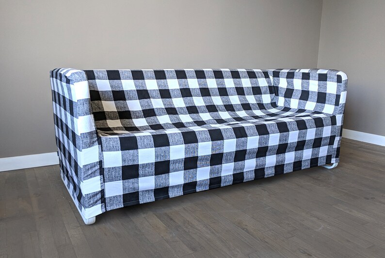 Ikea Knopparp Slip Cover Buffalo Check Plaid Black